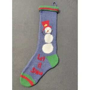 Pottery Barn Kids‎ Christmas Stockings Snowman Wool Fair Isle Long Knit Snow